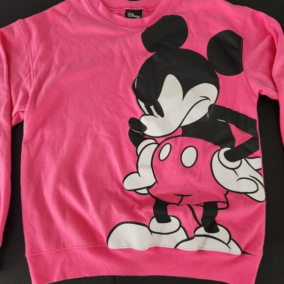 Disney Minnie Mouse Pullover Sweatshirt Pink Juniors Size Medium 7-9 Soft EUC - Picture 3 of 13